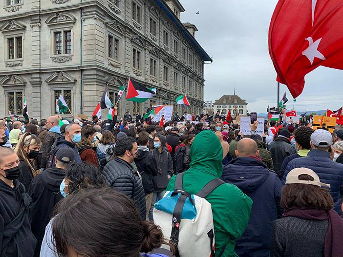 İsrail'in Filistin'e yaptığı saldırılar Zürih’te protesto edildi 6