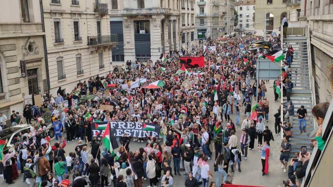İsviçre'de Filistin'e destek gösterileri düzenlendi 7