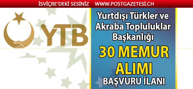 YTB 30 adet uzman yardımcısı alacak