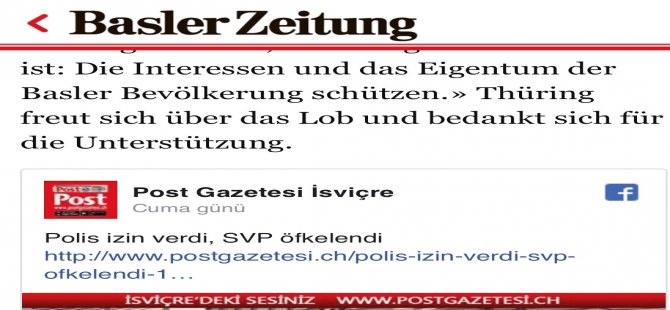 Basler Zeitung Türklerin SVP'ye yaklaştığını yazdı