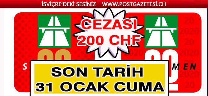 DİKKAT! Son Tarih 31 Ocak 2020