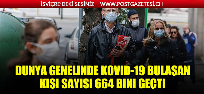 Dünya genelinde Kovid-19 bulaşan kişi sayısı 664 bini geçti