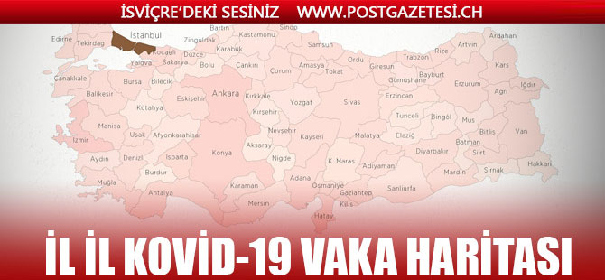 Türkiye'nin il il Kovid-19 vaka haritası