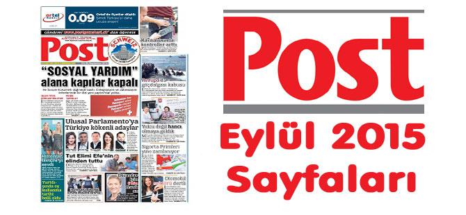 POST Gazetesi Eylül 2015 Sayfaları