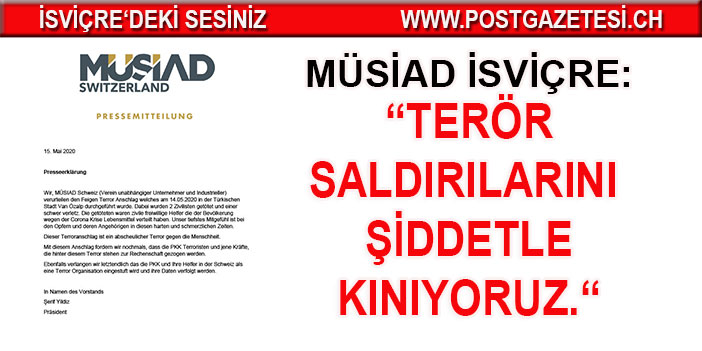 MÜSİAD İsviçre’den kınama