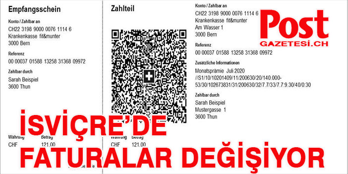 İSVİÇRE’DE QR KODLU YENİ FATURALAR GELİYOR