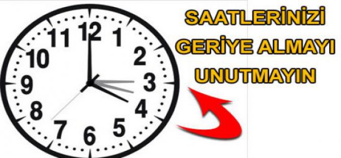 Kış Saati Uygulaması bu gece başlıyor