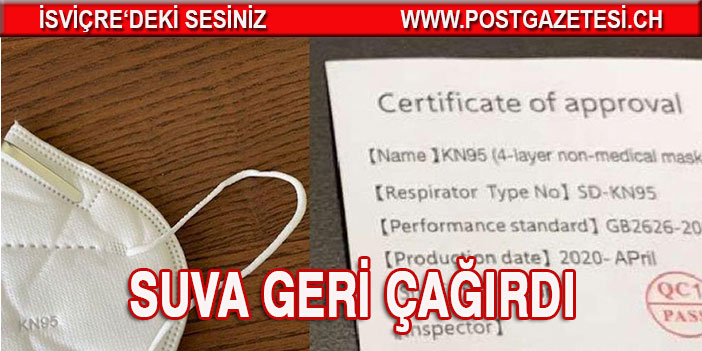 İsviçre'de maskeler geri çağrıldı