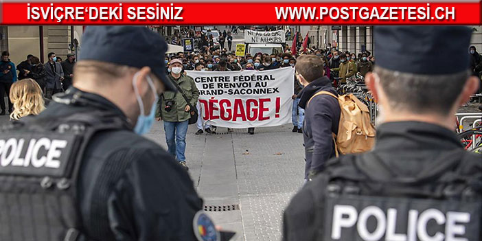 Cenevre ,  Grand-Saconnex ‘de protesto gösterisi