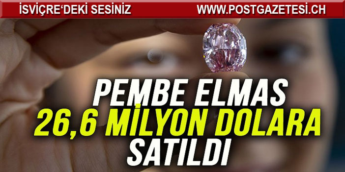 Açık arttırmaya çıkarılan pembe elmas 26,6 milyon dolara satıldı