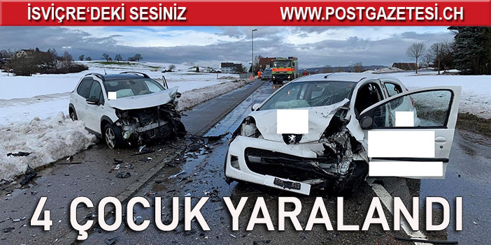 Trafik kazasında 4 çocuk yaralandı