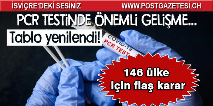 PCR testinde önemli gelişme... Tablo yenilendi! 146 ülke için flaş karar