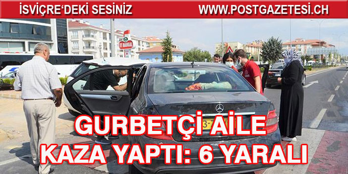 Gurbetçi Aile kaza yaptı:: 6 yaralı