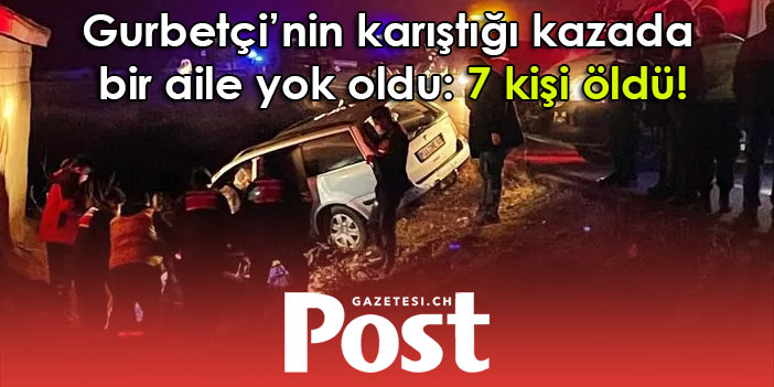 Gurbetçi sürücünün karıştığı kazada bir aile yok oldu: 7 kişi öldü!