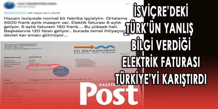 İsviçre’de yaşayan Türk, 6 aylık elektrik faturasını paylaştı! Sosyal medyada olanlar oldu