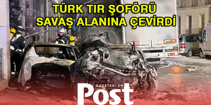 Aşırı alkollü Türk TIR şoförü ortalığı savaş alanına çevirdi!