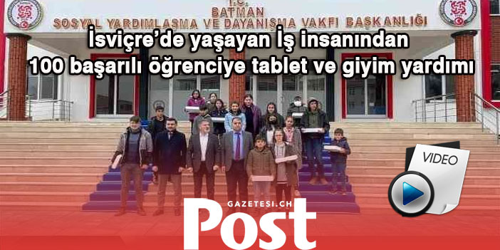 İş insanından 100 başarılı öğrenciye tablet ve giyim yardımı