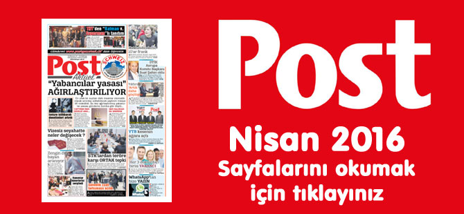 POST Gazetesi Nisan 2016 Sayfaları