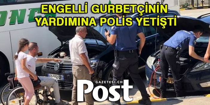 Engelli gurbetçinin yardımına polis yetişti