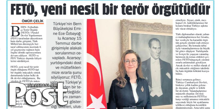 Büyükelçi Acarsoy, “ FETÖ, yeni nesil bir terör örgütüdür”