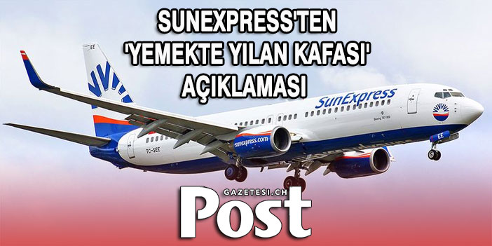 Sunexpress'ten 'yemekte yılan kafası' açıklaması: Tedariği durdurduk