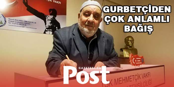 Yardımsever gurbetçiden çok anlamlı bağış