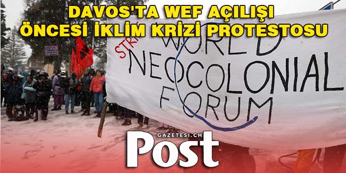 Davos'ta WEF açılışı öncesi iklim krizi protestosu