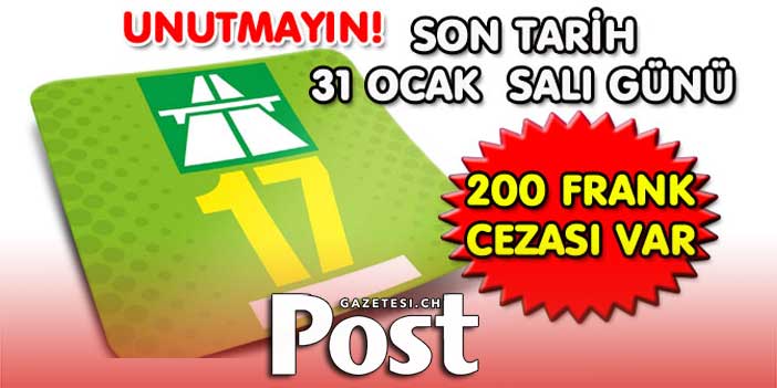 UNUTMAYIN! SON TARİH 31 OCAK SALI GÜNÜ