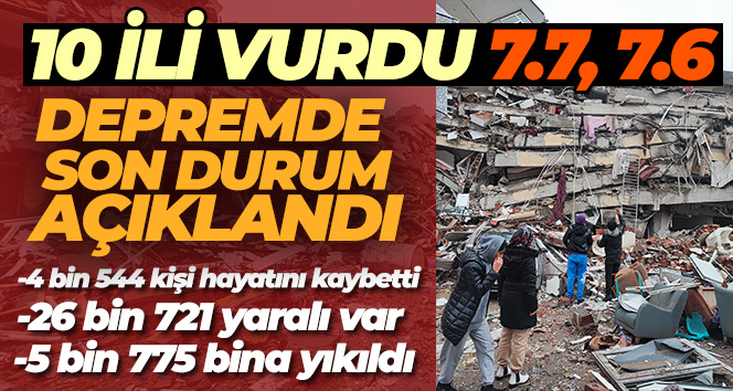 Depremde can kaybı sayısı 4 bin 544'e yükseldi