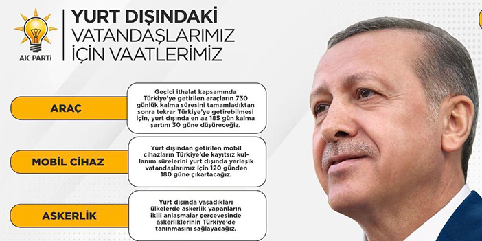 AK Parti, yurtdışı Türkleri için seçim vaatlerini açıkladı