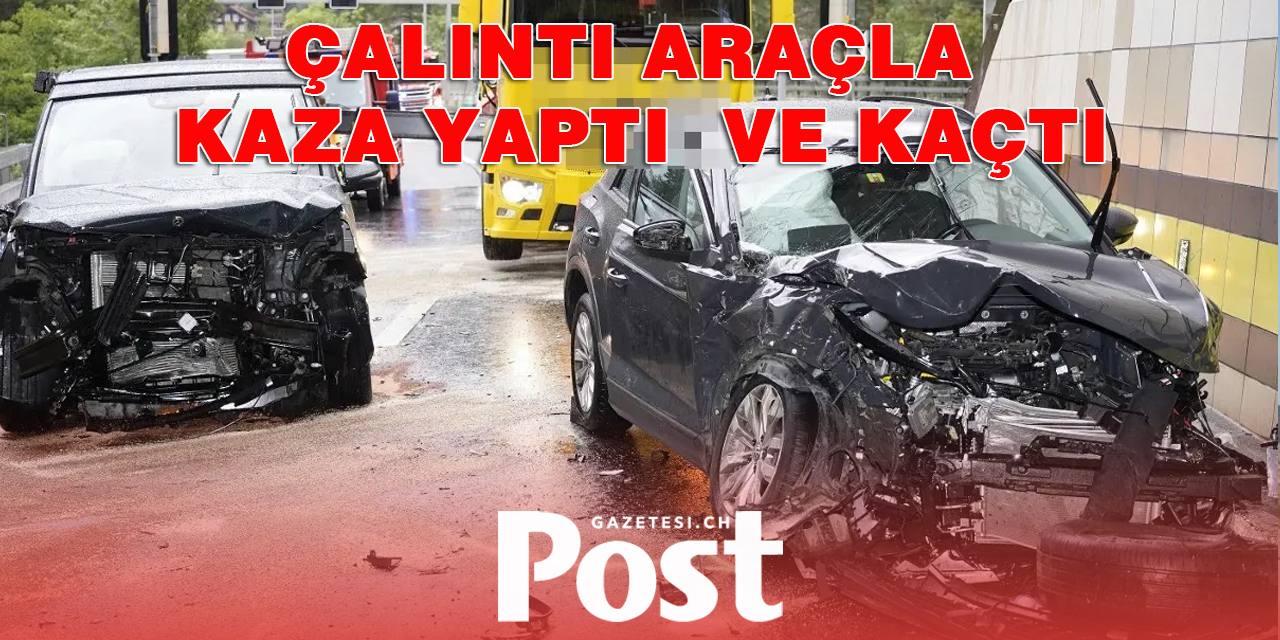 ÇALINTI ARAÇLA KAZA YAPTI  VE KAÇTI