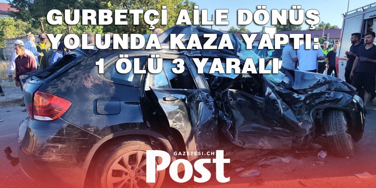 Sivaslı gurbetçi aile dönüş yolunda kaza yaptı: 1 ölü 3 yaralı