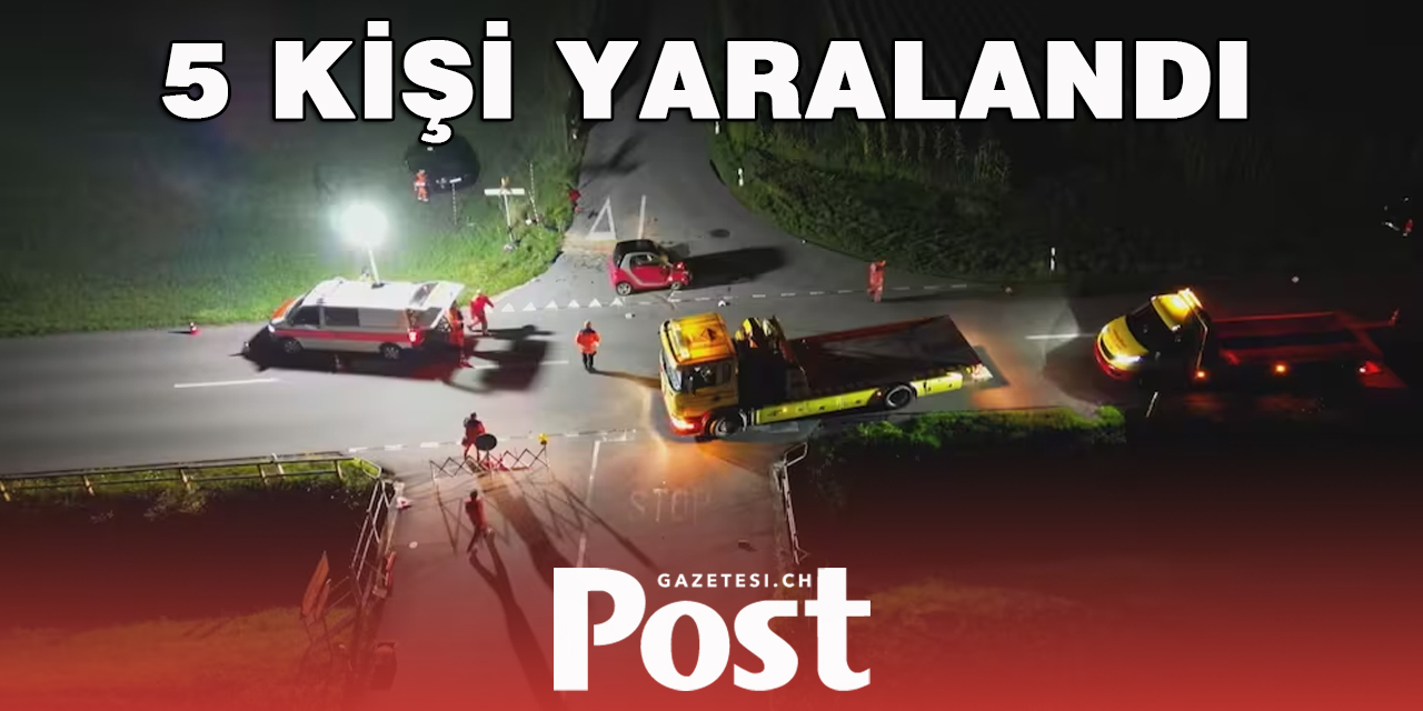 TRAFİK KAZASINDA 5 KİŞİ YARALANDI