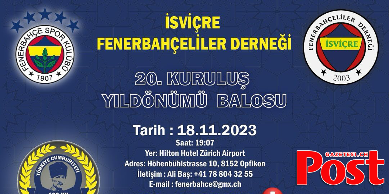 İSVİÇRE'DEKİ FENERBAHÇE'LİLER  BU HABER SİZE