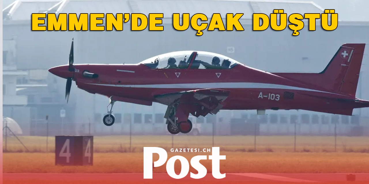 Emmen’de askeri bir uçak pistte inerken düştü