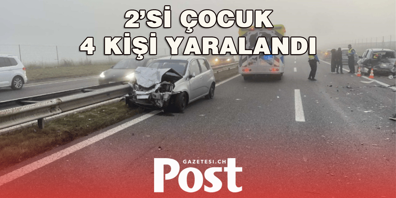 TRAFİK KAZASINDA 4 YARALI