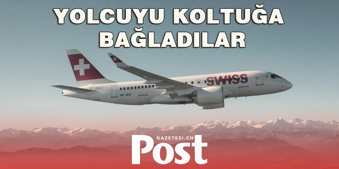 Uçakta yolcuyu bağladılar