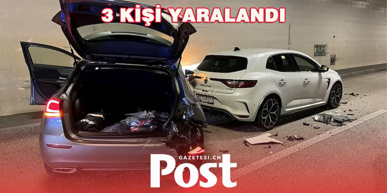 Otoyol tünelinde arkadan çarpma sonucu üç kişi yaralandı