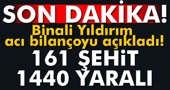 DARBE BİLANÇOSU: 161 ŞEHİT, 1440 YARALI