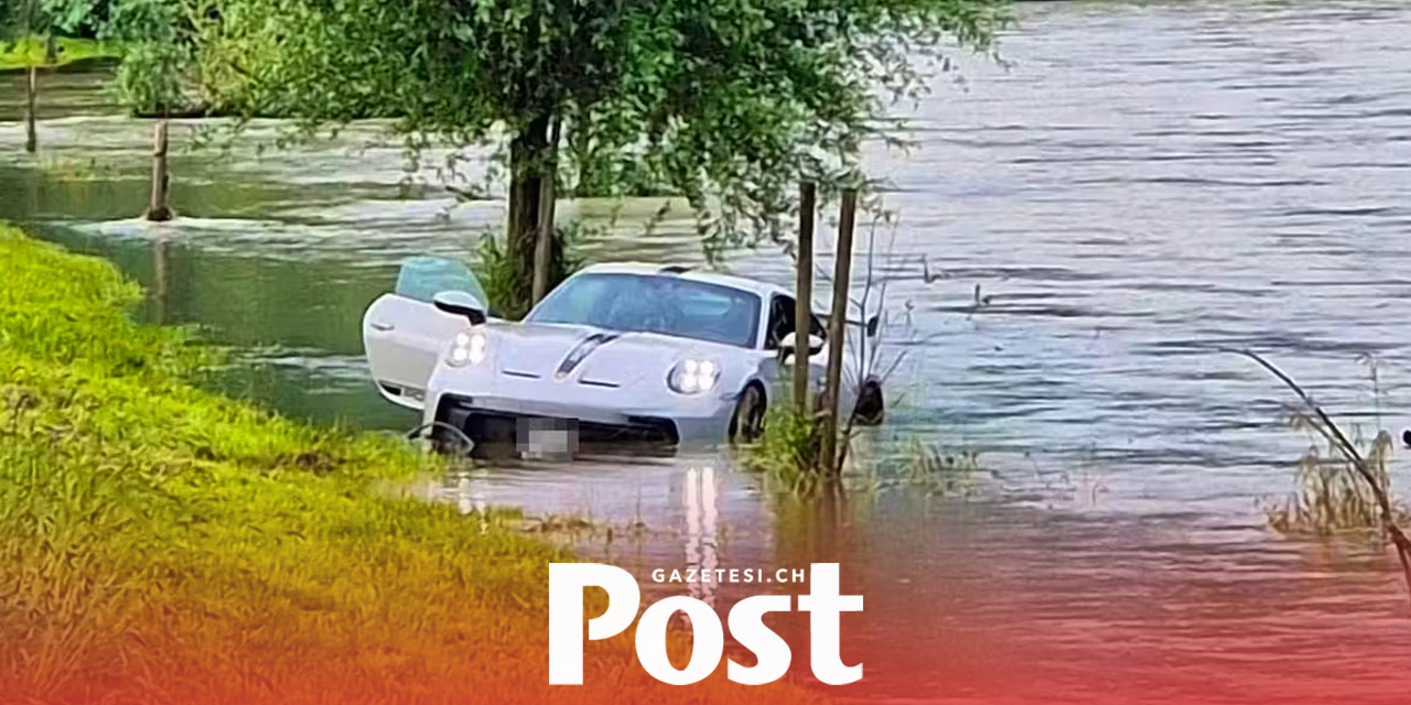 Porsche Zürih’te Limmat’a düştü