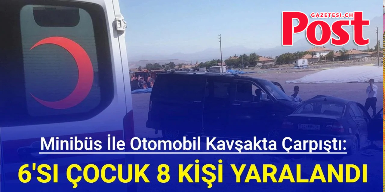 Gurbetçinin Otomobili ile Minibüs Çarpıştı: 6'sı Çocuk 8 Kişi Yaralandı