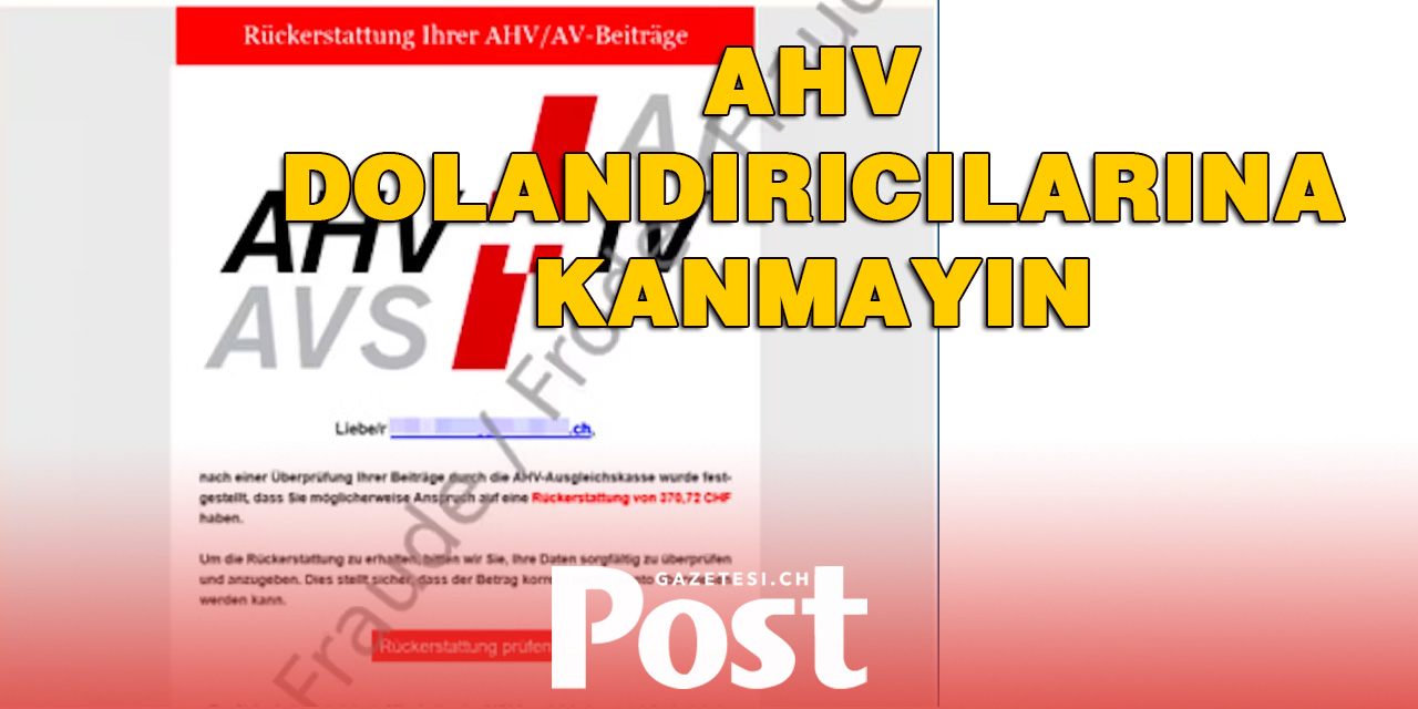 AHV Adına Yapılan Sahte E-Posta ve SMS’lere Dikkat!