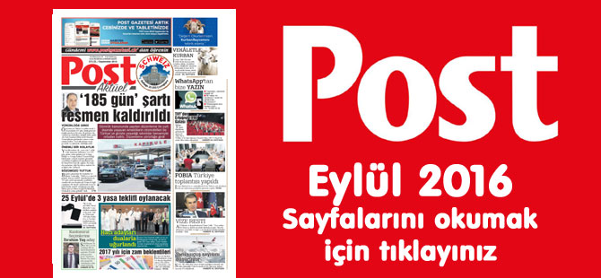 POST Gazetesi Eylül 2016