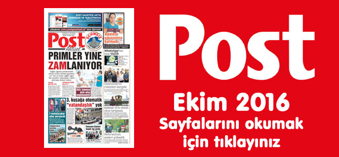 POST Gazetesi Ekim 2016 Sayfaları