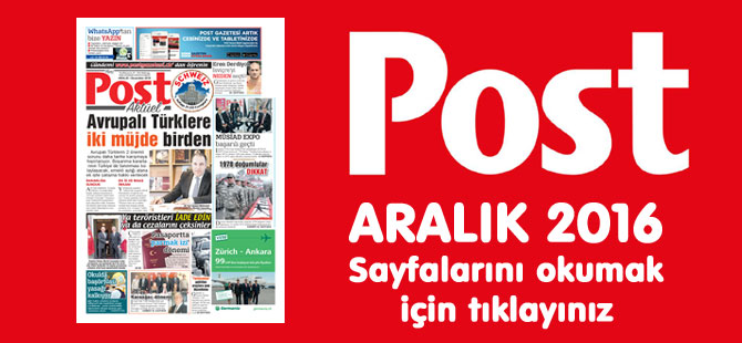 POST Gazetesi Aralık 2016 Sayfaları