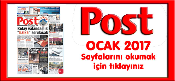 POST Gazetesi Ocak 2017 Sayfaları