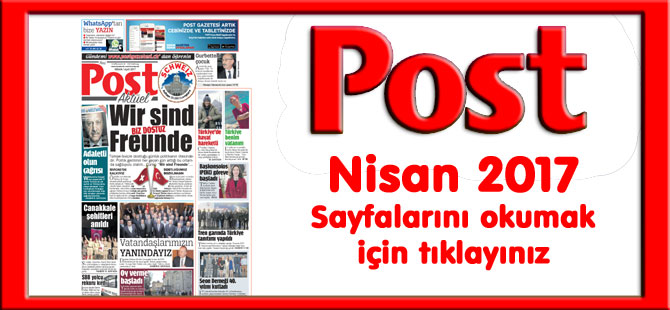 POST Gazetesi Nisan 2017 Sayfaları