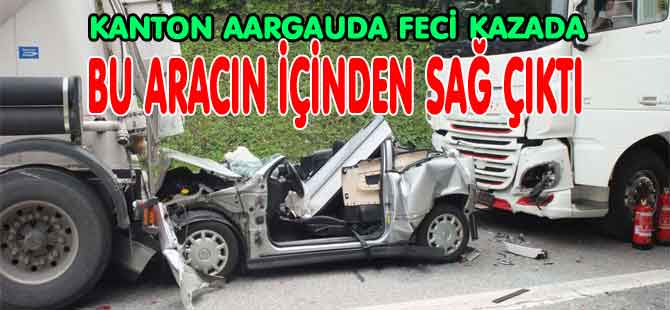 2 KAMYON ARASINDA KALAN OPEL SÜRÜCÜSÜ SAĞ KURTULDU