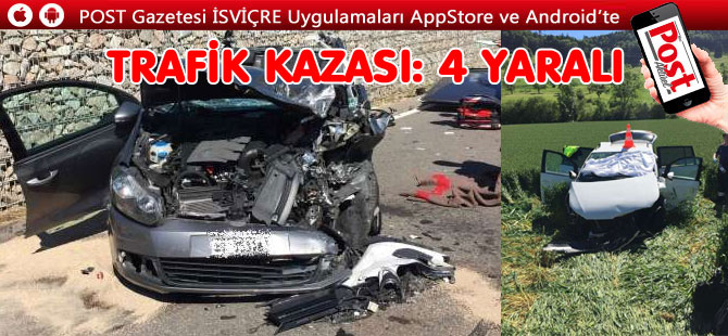 TRAFİK KAZASI: 4 YARALI