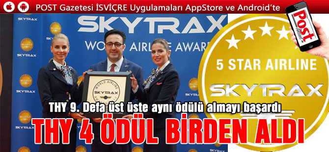 THY'ye Skytrax'tan 4 ödül birden